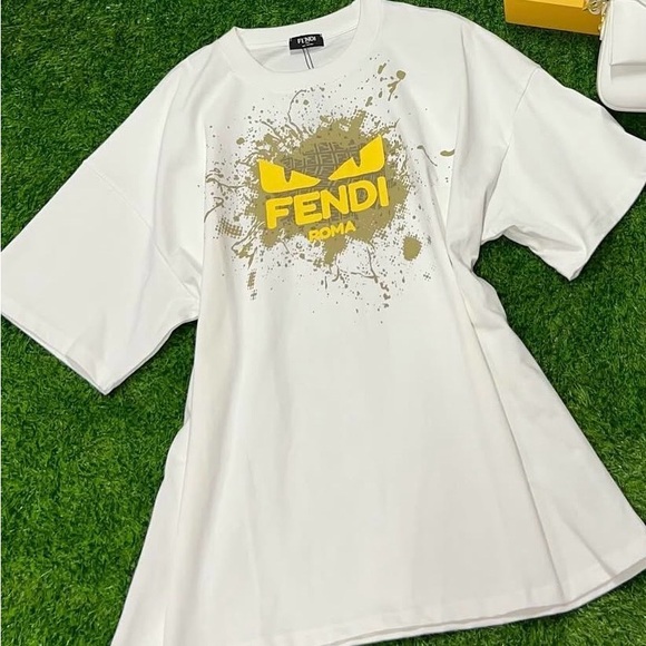 White and Gold short Sleeve Tee - Picture 2 of 2